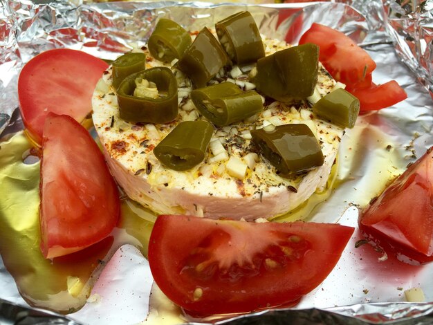 Close-up of vegetables in plate