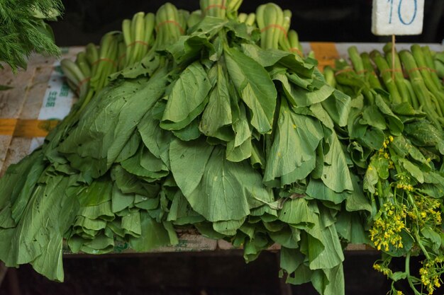 Photo close-up of vegetables for sale in market