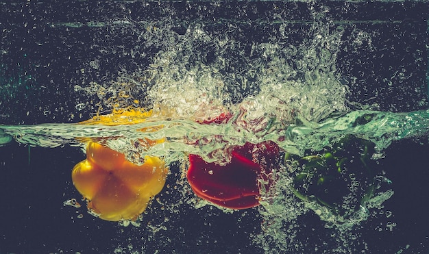 Photo close-up of vegetables in water