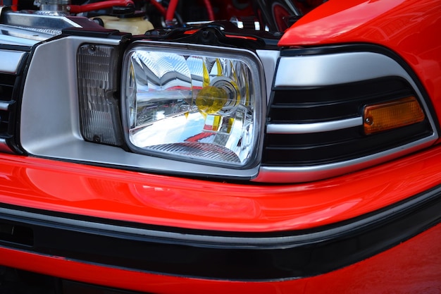 Photo close-up of vehicle headlight