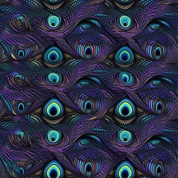 Photo a close up of a very colorful peacock feather pattern generative ai