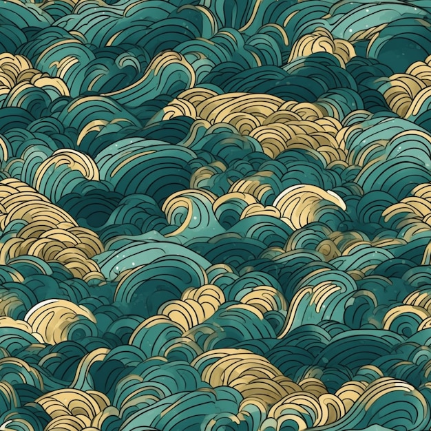 A close up of a very large amount of waves generative ai