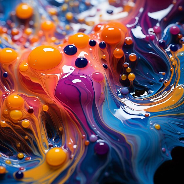 A close up view of an abstract design in liquid paint