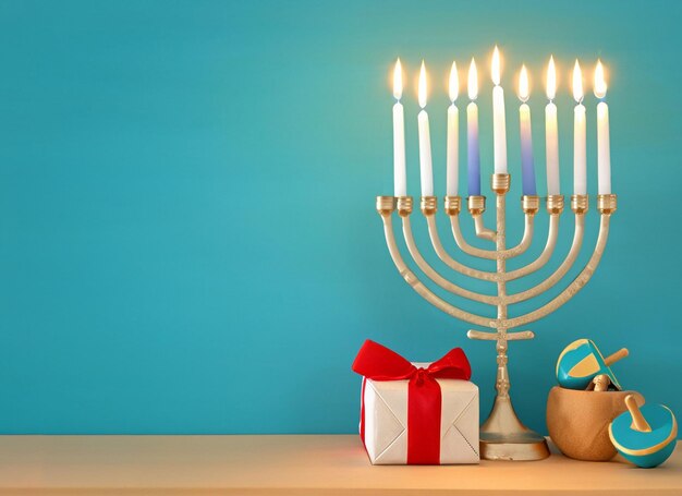 Close up view of beautiful hanukkah concept