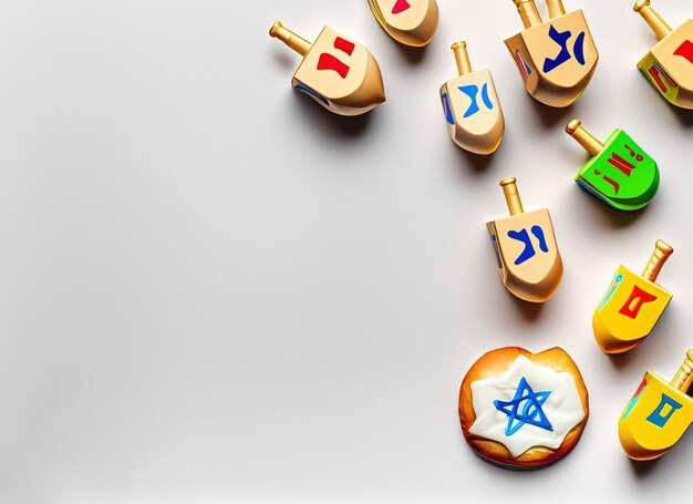 Foto vista ravvicinata del bellissimo concetto di hanukkah