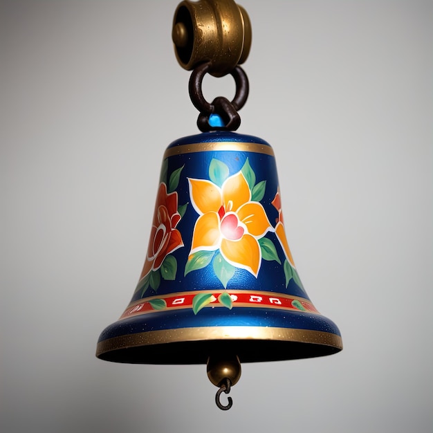 close up view of the bellvintage style bell isolated on a white background