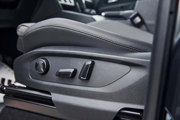 Close up view of child seat inside of modern new automobile