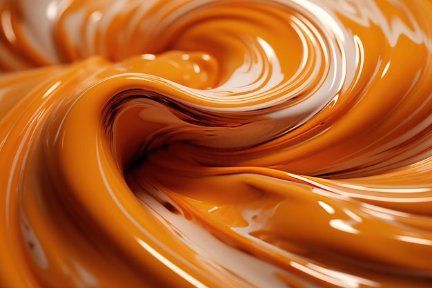 Foto una vista ravvicinata di un vortice di cioccolato