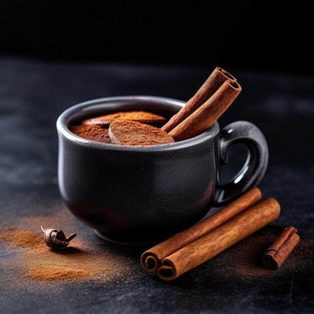 close up view of cinnamon sticks