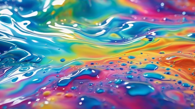 Photo close up view of colorful liquid