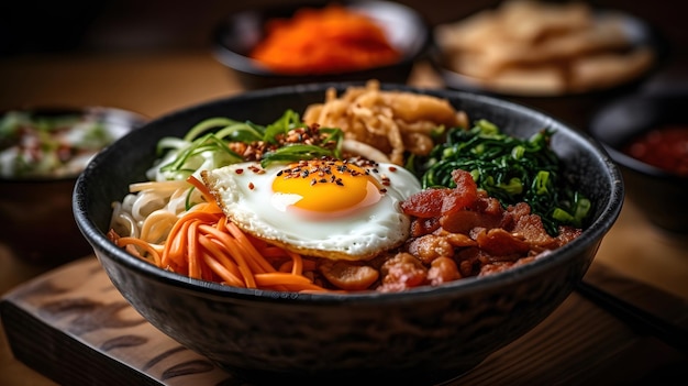 맛있는 아시아 음식을 가까이에서 볼 수 있습니다.