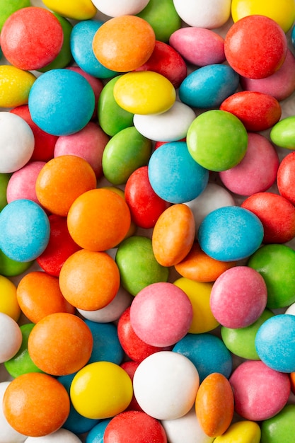 Photo close-up view of delicious chocolate candies