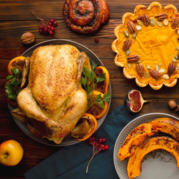 Close-up view of delicious thanksgiving turkey