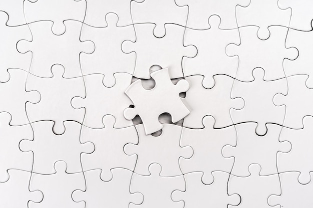 Close up view of empty jigsaw puzzle