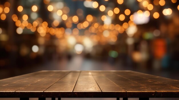 close up view of the Empty table and the blurry background Created With Generative AI Technology