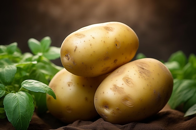 Close up view of fresh potatoes