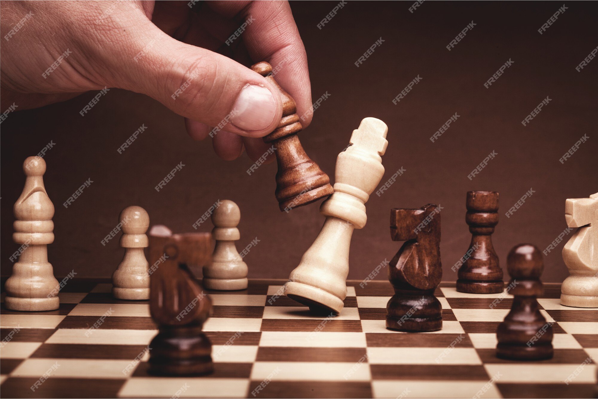 Close-up of chess game and chess pieces on table 4k from Pikwizard