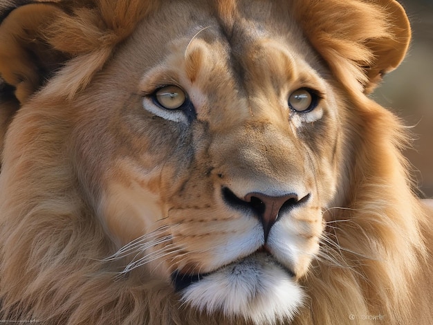 Close up view of a lion