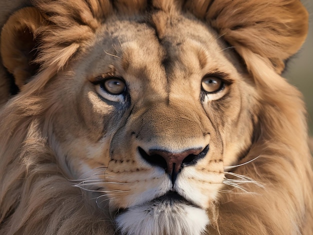 Close up view of a lion