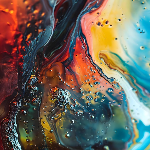 a close up view of a liquid painting