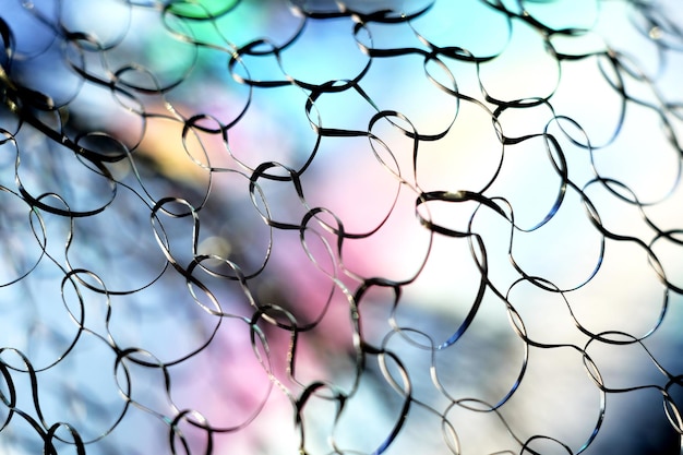 Photo close up view of a metal net