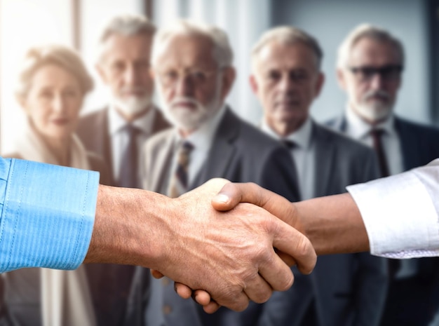 Фото Крупный план концепции рукопожатия делового партнерствафото двух рукопожатий бизнесменов