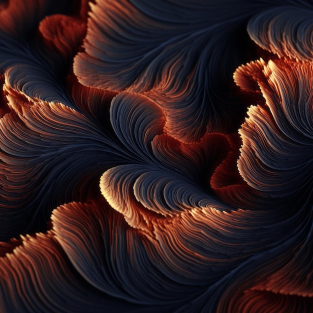 a close up view of an orange and black swirl pattern