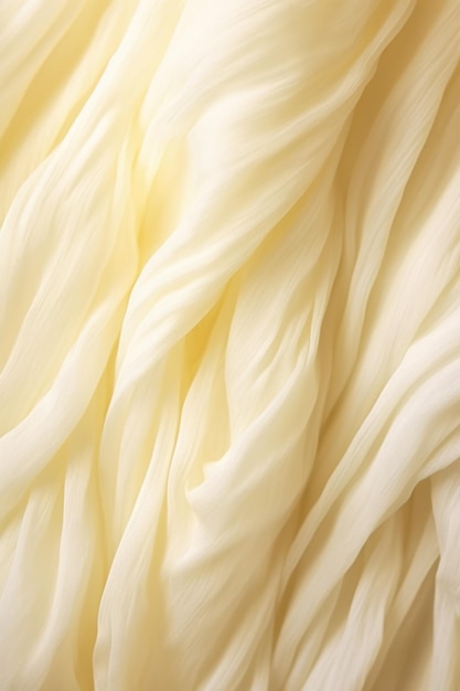 A close up view of a pale yellow fabric