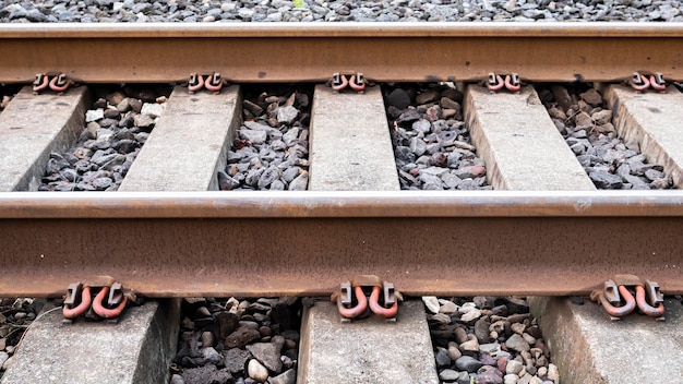 close up view of railway tracks