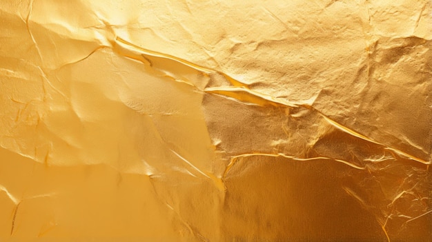 Close up view of a shimmering gold foil background