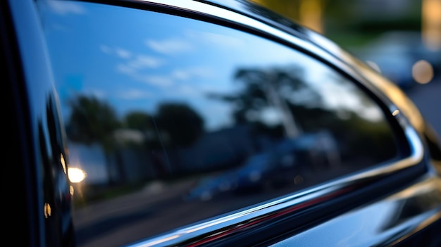 Close up view showcasing the intricate details of a car window