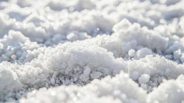 地面 の 雪 を 近く から 見る