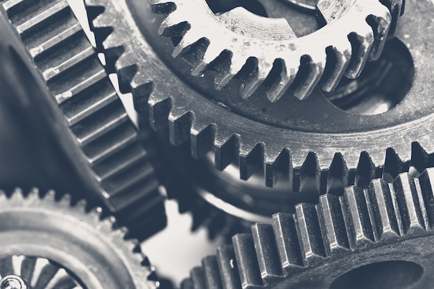 Photo close-up view of stack of gears