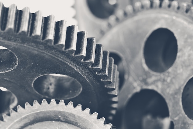 Close-up view of stack of gears