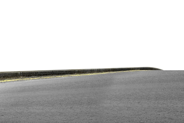 Close up view of a street isolated over white background