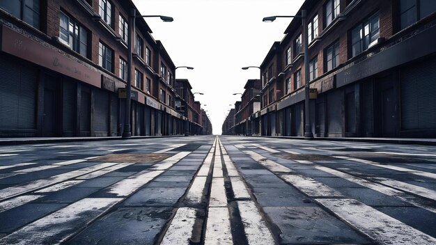 Photo close up view of a street isolated over white background