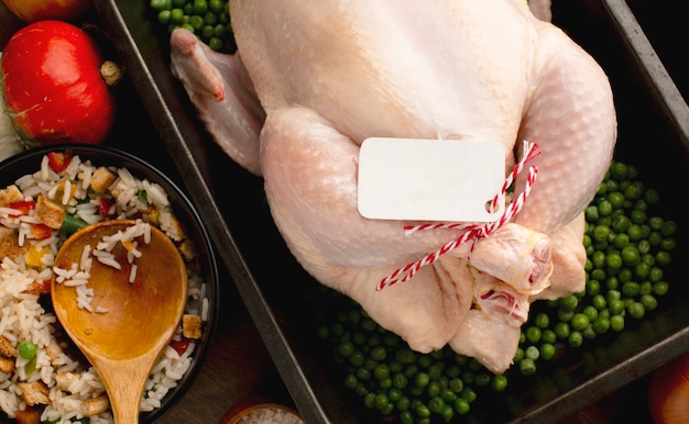 Close-up view of turkey preparation for thanksgiving