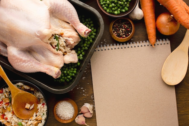 Photo close-up view of turkey preparation for thanksgiving