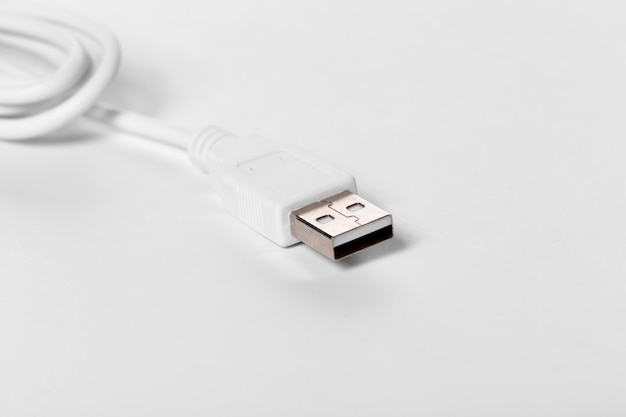 Close up view of a USB cable