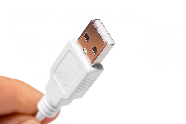 Close up view of a USB cable