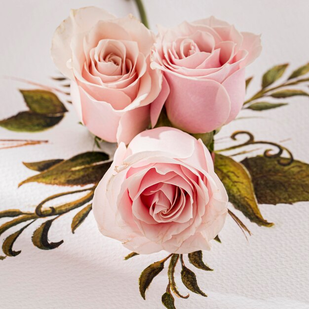Close-up view of valentine;s day concept with roses