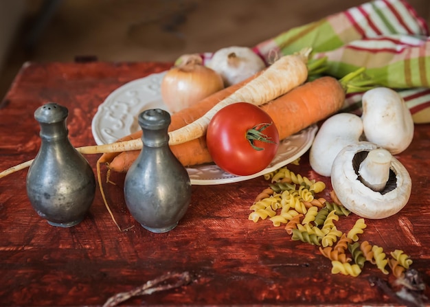 close-up view of vegetables