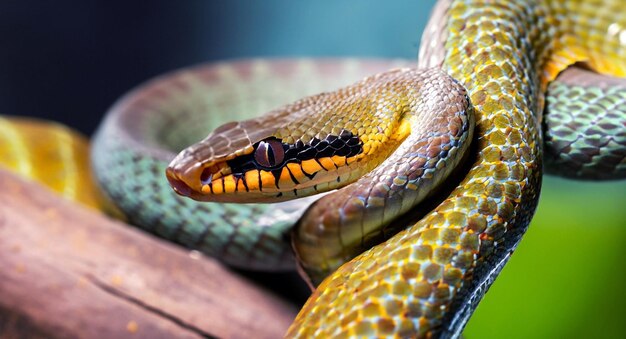 Close up view of a viper snake