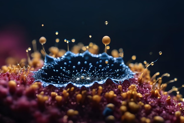 Близкий взгляд на вирусные бактерии грибка на открытом воздухе