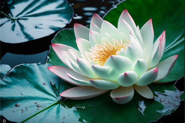 close-up view of white lotus flower under pound