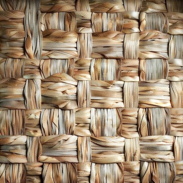 Photo close up view of woven basket material generative ai