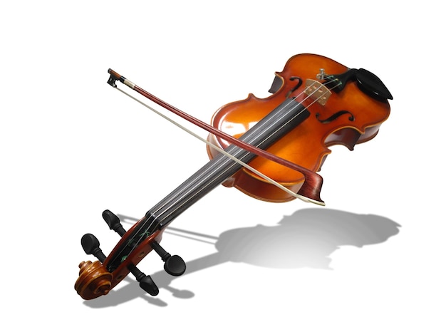 Photo close-up of violin against white background