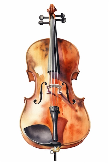 Photo a close up of a violin on a stand with a white background generative ai