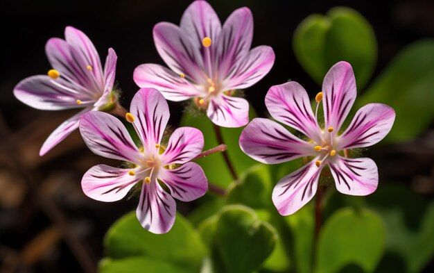 Photo close up of virginia spring beauty flow