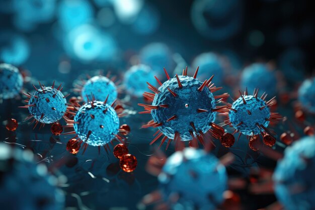 a close up of a virus